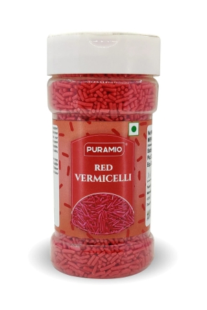 puramio-red-vermicelli-sprinkles-for-cake-decoration-125-gm