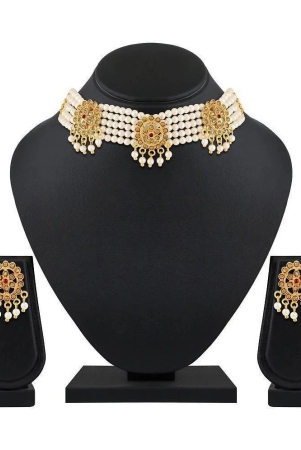 asmitta-jewellery-zinc-golden-choker-traditional-gold-plated-necklaces-set-golden