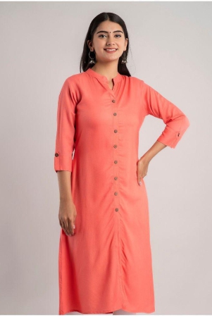 mauka-peach-rayon-womens-front-slit-kurti-pack-of-1-none