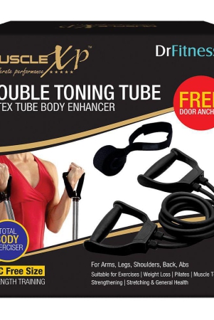 musclexp-drfitness-double-toning-tube-latex-tube-body-enhancer-for-women-men-with-door-anchor-workout-home-gym-and-toning-for-arms-legs-shoulders-black-black