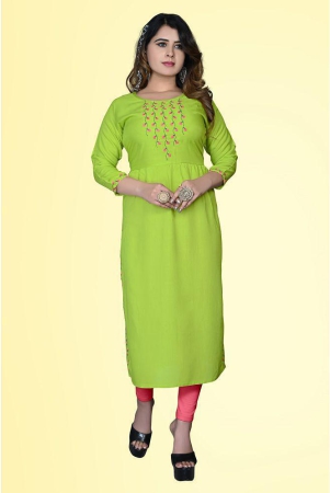 haya-lime-green-rayon-womens-straight-kurti-pack-of-1-none