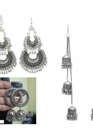 samridhi-dc-silver-jhumki-earrings-pack-of-3-silver