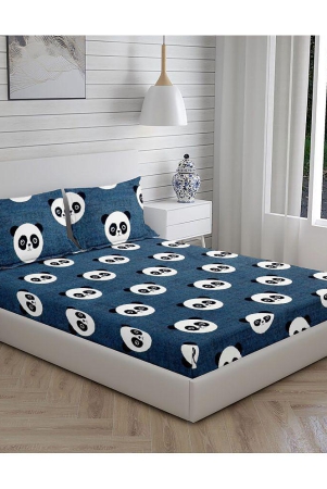 hometales-microfiber-animal-double-bedsheet-with-2-pillow-covers-blue-blue