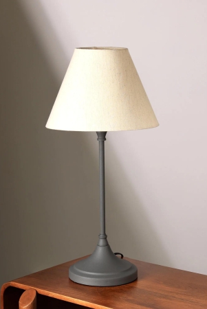 RUSTIQUE TABLE LAMP - COTTAGE CHARM, MID-CENTURY, LINEN SHADE DESK LAMP