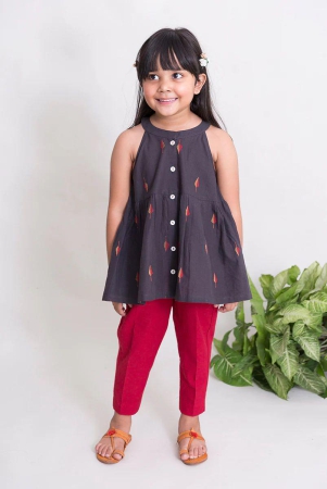 girls-charcoal-leaf-top-set-4y