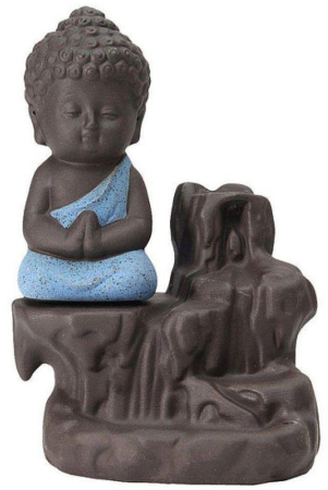 Shiva Arts Multicolour Polyresin Monk Buddha Smoke Backflow - Pack of 1