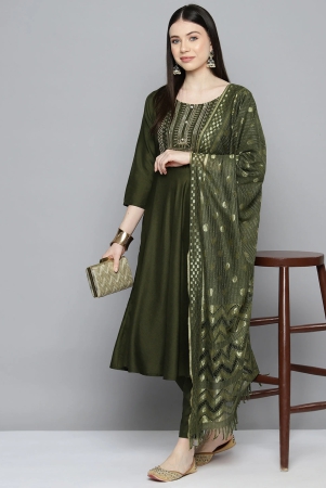 sequin-zari-embroidered-flaired-kurta-with-pants-and-dupatta-s-green