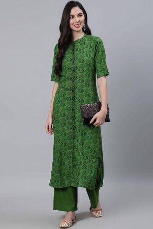 antaran-cotton-printed-kurti-with-palazzo-womens-stitched-salwar-suit-green-pack-of-1-none