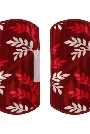 e-retailer-set-of-2-polyester-maroon-fridge-handle-cover-maroon