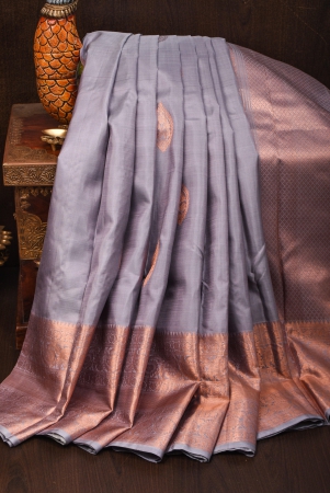 gray-kanjivaram-pure-silk-saree-with-damask-motifs-with-wide-zari-copper-border-silk-mark-certified