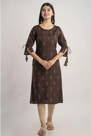 mauka-brown-rayon-womens-straight-kurti-pack-of-1-none