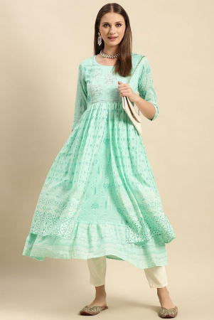 rangita-women-100-cotton-mint-green-ethnic-print-calf-length-layered-kurti-none