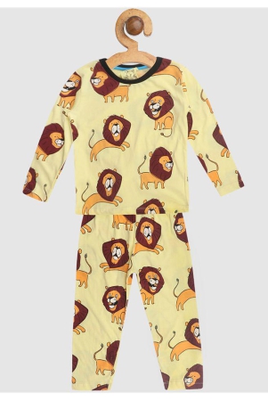 lazy-shark-boys-yellow-brown-printed-night-suit-none