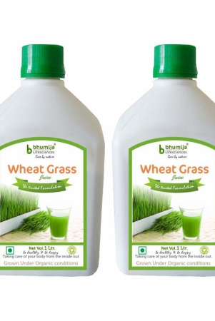 bhumija-lifesciences-plain-wheat-grass-juice-health-drink-liquid-2-l-pack-of-2