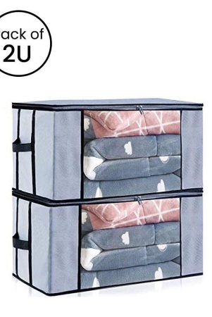 hometales-non-woven-cloth-storage-organizer-with-transparent-windowgrey-2u