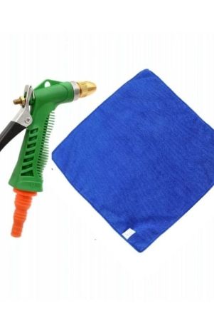 Mahek Accessories - Combo Of Water Spray Gun And Microfiber Cloth Plastic Gadget Tool Pack of 2