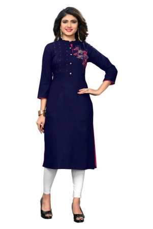 vbuyz-blue-rayon-womens-straight-kurti-pack-of-1-xxl