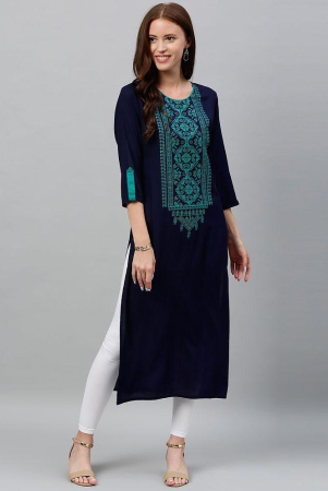 kipek-blue-rayon-womens-straight-kurti-pack-of-1-none