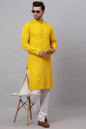 men-yellow-chikankari-embroidered-and-sequence-kurta-with-churidar-m-yellow