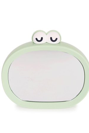 Cute Cartoon Table Makeup Mirror with Storage-Green