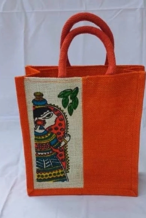 sonchiraiya-printed-orange-jute-bag