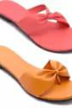 women-orange-yellow-flats-sandal