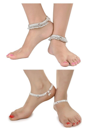 aanyacentric-silver-anklets-pack-of-4-silver