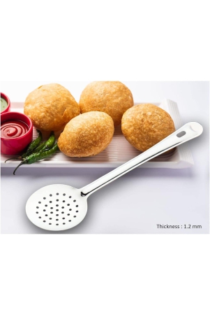 cielo-kitchen-tools-stainless-steelfood-grade-heavy-gauge12-mm-skimmerponideep-fry-jharajharni-for-frying-and-straining-purisnuggetsricepakodaspack-of-1size-32cm