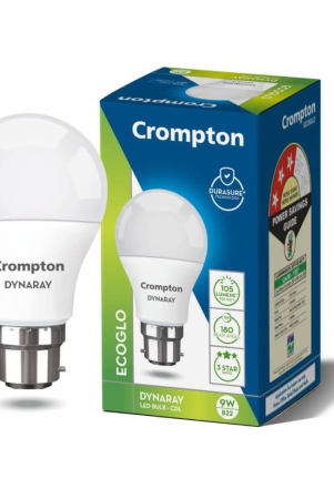 Crompton Dyna Ray 9W Round B22 LED Cool Day Light