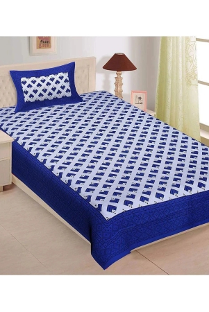 unique-choice-blue-cotton-single-bedsheet-with-1-pillow-cover-blue