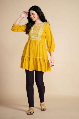 glomee-yellow-viscose-womens-tunic-pack-of-1-none