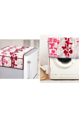 e-retailer-set-of-2-polyester-red-washing-machine-cover-for-universal-front-load-red