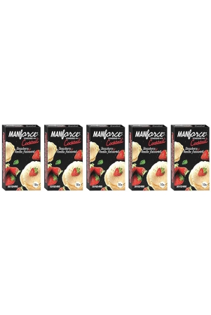 manforce-cocktail-condoms-dotted-rings-strawberry-vanilla-flavoured-10-pcs-x-pack-of-5