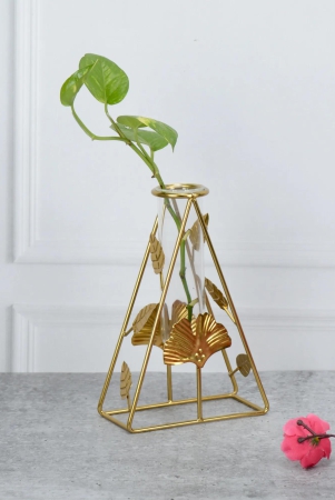 Tri-Leaf Gold Bud Vase Planter