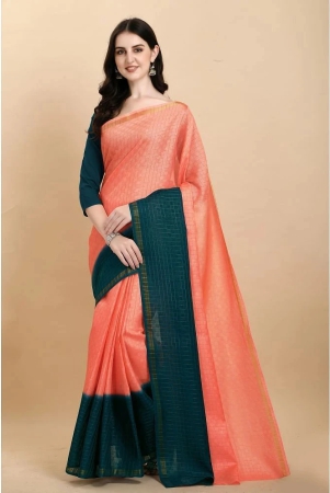 apnisha-silk-blend-colorblock-saree-with-blouse-piece-peach-pack-of-1-peach