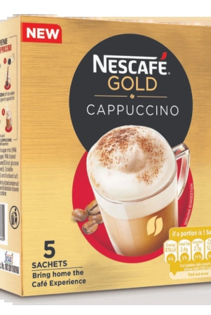 Nescafe Gold Cappuccino Instant Coffee Premix - Rich In Aroma & Flavour, 125 G (5 Sachets X 25 G Each)