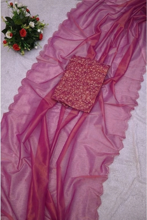 apnisha-organza-solid-saree-with-blouse-piece-wine-pack-of-1-wine