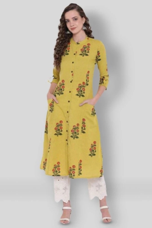 divena-yellow-cotton-womens-front-slit-kurti-pack-of-1-s