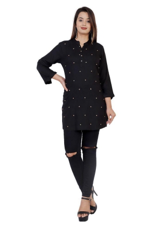 highlight-fashion-export-black-rayon-womens-straight-kurti-pack-of-1-m