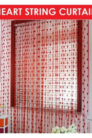 Fabolic Single Door Heart String Curtain - Red