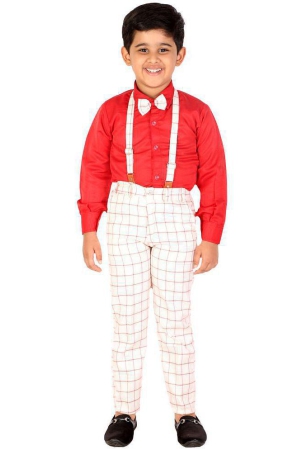 dkgf-fashion-red-cotton-blend-boys-shirt-pants-pack-of-1-none