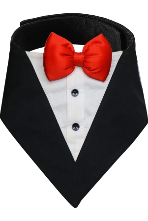 pawsindia-black-white-tuxedo-bandana-with-red-bow-for-dogs-large