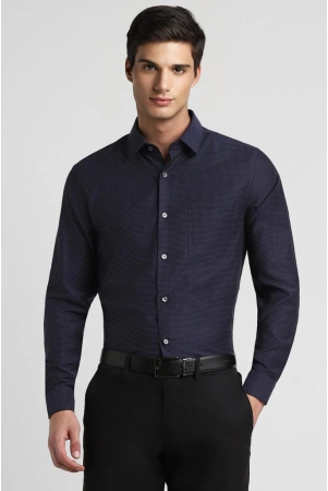 Men Purple Slim Fit Formal Full Sleeves Formal Shirt