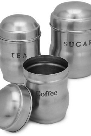 dynore-set-350500750ml-steel-silver-teacoffeesugar-container-set-of-1-silver