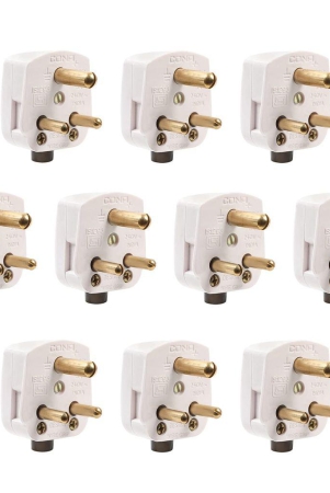 CONA 1986 Deluxe 3 Pin Plug Top 6A, 240V-White|3 Pin Top|Electrical Top - Pack of 10