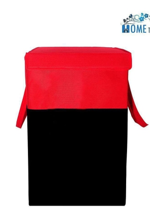 75 L Foldable Storage Box/Laundry Bag for Clothes|Toy Storage Box with Lid & Handle,Red & Black (Pack of 1 )