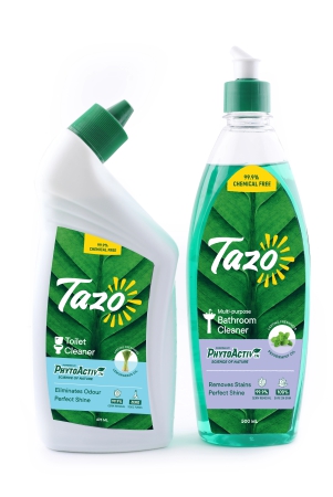 Tazo Chemical-Free Toilet Cleaner, 475 ml and Bathroom Cleaner, 500 ml - Combo Pack