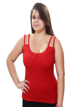 q-rious-red-cotton-lycra-camisoles-l