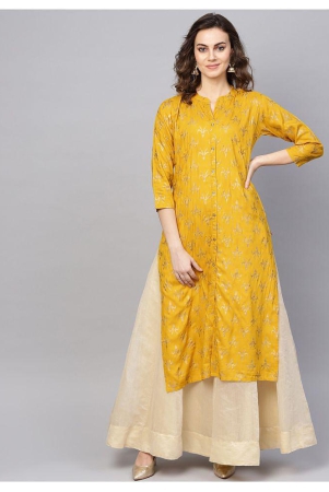 ksut-yellow-viscose-straight-kurti-xl