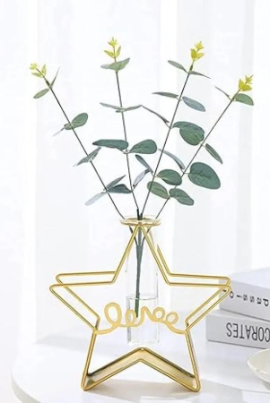 Gold Metal Star Glass Flowervase